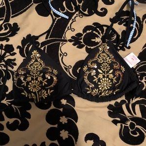 Target black and gold swim top